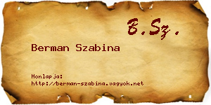 Berman Szabina névjegykártya