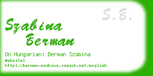 szabina berman business card